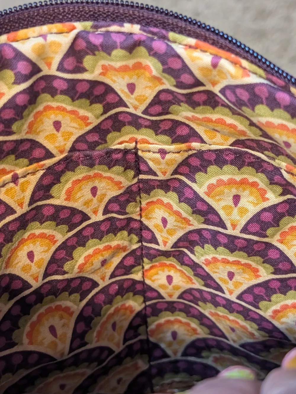Vera Bradley Purple Quilted Floral Crossbody with Multicolor Accents